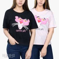 COD lianshai DOSH WOMENS CROPPED TOPS PINK PANTHER เสื้อยืดทรงครอปหลวม ผู้หญิง DPPWT1002-9DPPWT1002-BL-PI