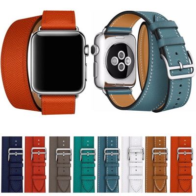 ♤☃ สายหนังแท้สำหรับ Apple Watch Band 42mm 38mm 44mm 40mm สร้อยข้อมือสายรัดข้อมือเข็มขัด iWatch Series 5/4/3/2/1