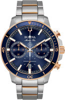 Bulova Mens Watch Two Tone Rose/ Blue