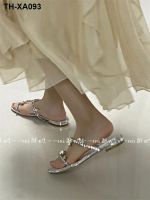 hot style web celebrity flat sandals women 2023 summer new fashion joker diamond shoes