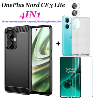 (4 In 1) เคสโทรศัพท์มือถือ OnePlus Nord CE 3 Lite พร้อมเคสโทรศัพท์แบบมีฟิล์มกระจกเทมเปอร์ + ฟิล์มด้านหลัง