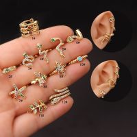 1Piece Zircon Green Eye Snake Shape Ear Clips No Piercing Earring for Womens 2022 Trend Fashion Jewelry Ear Clip Cuff for Teens