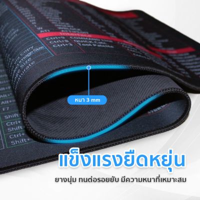 แผ่นรองเมาส์คีย์ลัดภาษาไทย ขนาดใหญ่ ของขวัญ แผ่นรองคีย์บอร์ด อุปกรณ์สำนักงาน Mouse Pad Shortcut Keys