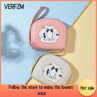 VERFZM SHOP พียู PU กระเป๋าเปลี่ยนได้ แมวแมวแมว จุได้มาก กระเป๋าเก็บเหรียญ น่ารักน่ารักๆ กันน้ำกันน้ำได้ กระเป๋าสตางค์ ZERO Wallet สำหรับผู้หญิง