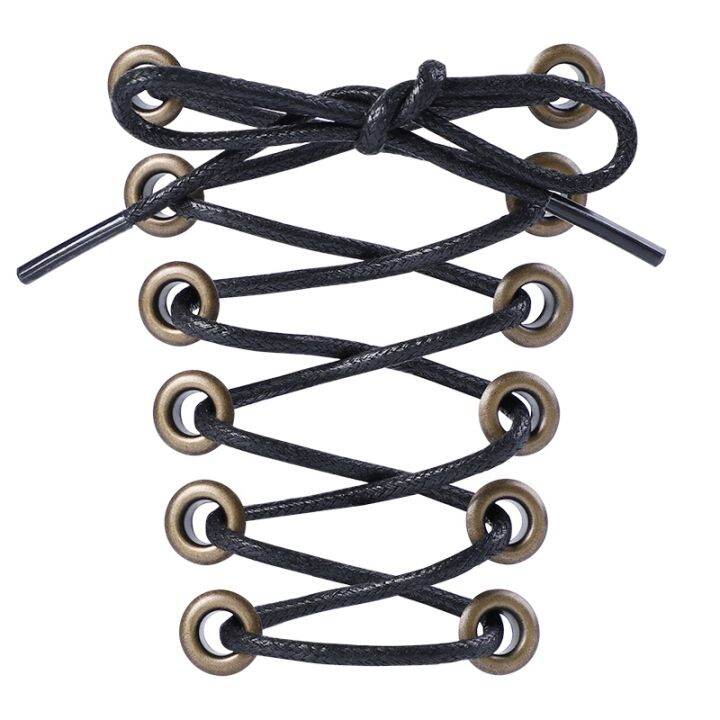 【CW】 1Pair Cotton Waxed Shoe laces Round Shoelaces for Oxford Shoelace