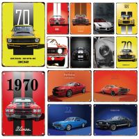 Vintage 80s Metal Car Decorative Plaque Tin Painting Car Poster Plaque Home Living Room Garage Club Wall Art Decor Mural Gift