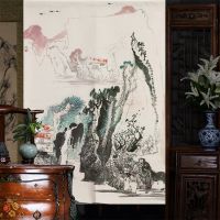 【YD】 Chinese Ink Door Curtain Room Porch Partition Toilet Half Shui