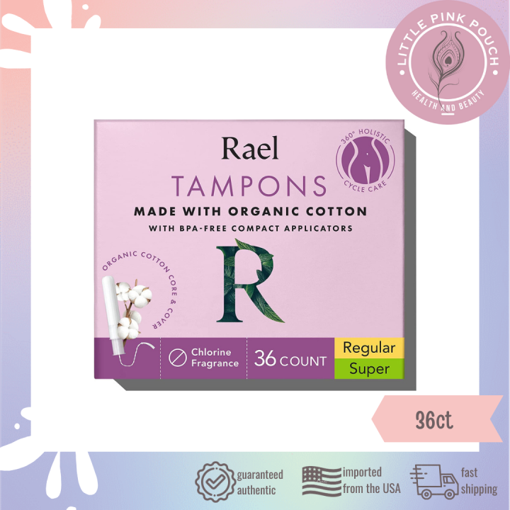 Rael Organic Cotton Compact Tampons, Multipack of Regular and Super