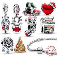 925 Sterling Silver 2022 new Christmas Festival Red Hat Charm fit for Original PAND0RA Bracelet Moment Beads DIY Jewelry