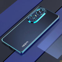 เคสOPPO Reno10 5G เคสโทรศัพท์ Reno 10 Pro + 8 8Pro 8T 5Gเคส 8Z 7Pro 7Z 6 5 Pro 5G Reno5 5Pro A98เคส A78 A77 5G A76 A96 A74 A94 4G A52 A92 A16Casing ฝาปิดตัวชุบโลหะหรูหราเคสโทรศัพท์โทรศัพท์มือถือฝาครอบป้องกันแบบใสขอบแบบรวมทุกอย่างป้องกันการตก