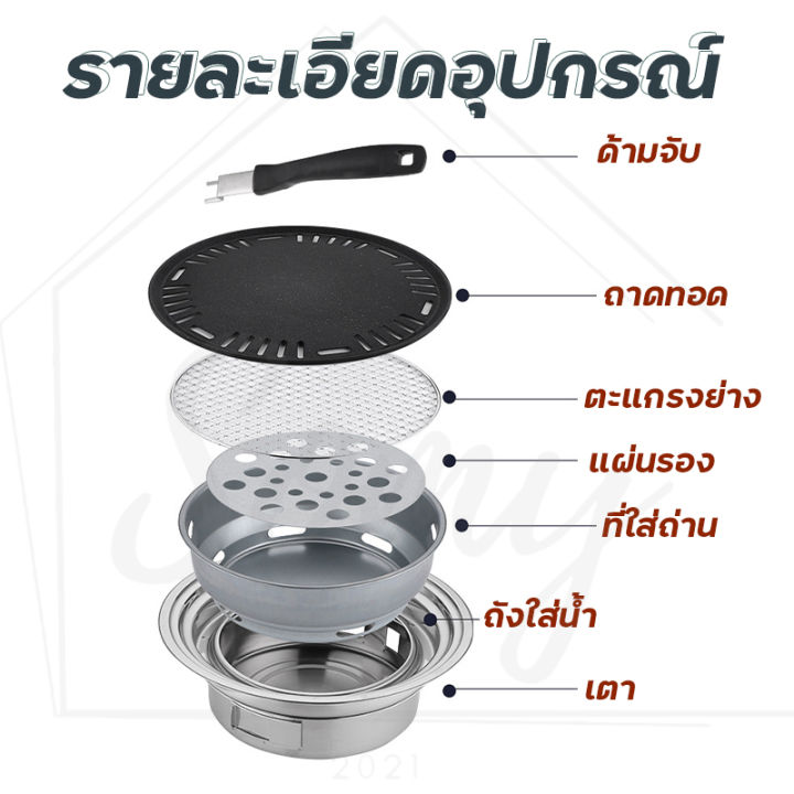 เตาปิ้งย่าง-ไร้ควัน-เตาถ่านปิ้งย่าง-เตาย่างบาร์บีคิว-2-in-1-กระทะปิ้งย่าง-เตาถ่านย่างสไตล์เกาหลี-ตั้งแคมป์-สินค้าพร้อมส่ง