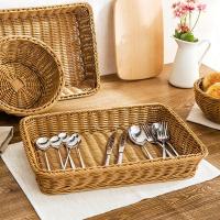 Weaving Storage Basket Rattan Fruit Storage Handmade Tea Holder Seagrass Picnic Basket Wickerwork Cosmetics Organizer