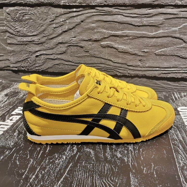 2023-asics-รองเท้า-mexico66เสือข้อต่ำสีเหลืองลำลองกีฬาสำหรับทั้งหญิงและชาย-ld4080490