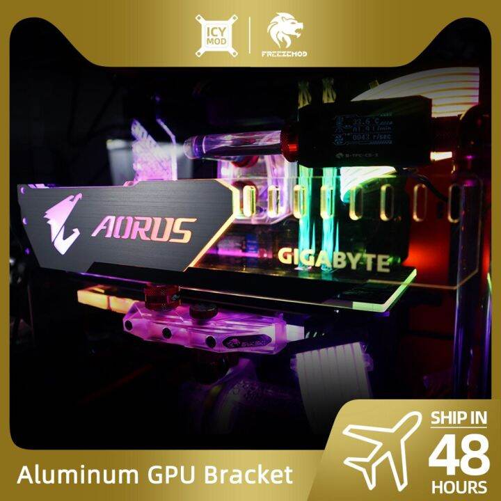 Aluminum GPU Bracket Aorus 5V3Pin VGA Holder RGB MSI ROG NVIDIA A-RGB ...