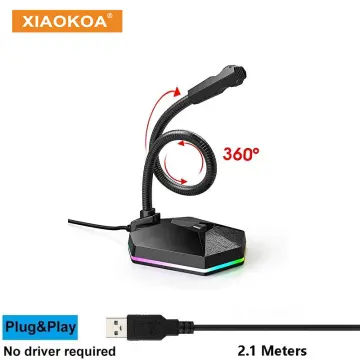 Mini USB Microphone for Laptop and Desktop Computer, with Gooseneck &  Universal USB Sound Card, Compatible with PC and Mac, Plug & Play, Ideal