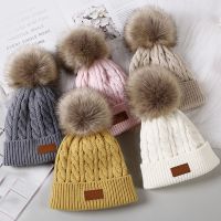 ☁✑﹍ Baby Boy Hat Cute Pompom Baby Cap Beanie Autumn Winter Warm Knitted Children Girls Hats Solid Hairball Elastic Kids Caps Bonnet