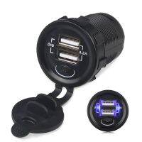 【hot】ஐ  5V 2.1A USB Car Charger With ON OFF 12V 24V Boat Truck Motorbike phone