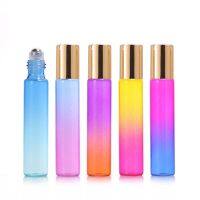 5pcs/Lot 10ml Top Quality Thin Glass Perfume Roller Bottle With Stainless Steel Ball Essential Oil Vials Sub-Bottle Container