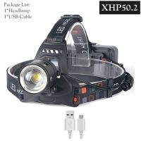 XHP90.2 Xhp50ไฟหน้ารถมอเตอร์ไซค์แบบ LED Xhp90ไฟฉายไฟฉายคาดศีรษะกำลังสูง USB ไฟหน้าแบบซูมได้ Xhp50.2ไฟฉายสวมหัวชารจ์ซ้ำได้18650