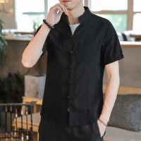 、’】【= Summer Tang Suit Mens Short-Sleeved Shirt T-Shirt 2022 New Sports Solid Color Plus Size Fashion Fitness Training Clothes Top