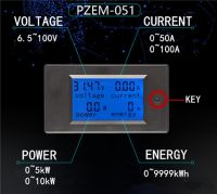 PZEM-051 DC Digital Multifunction Voltmeter Ammeter 6.5-100V 4 IN1 Car Voltage Tester Amp Watt Kwh Meter With 100A Shunt