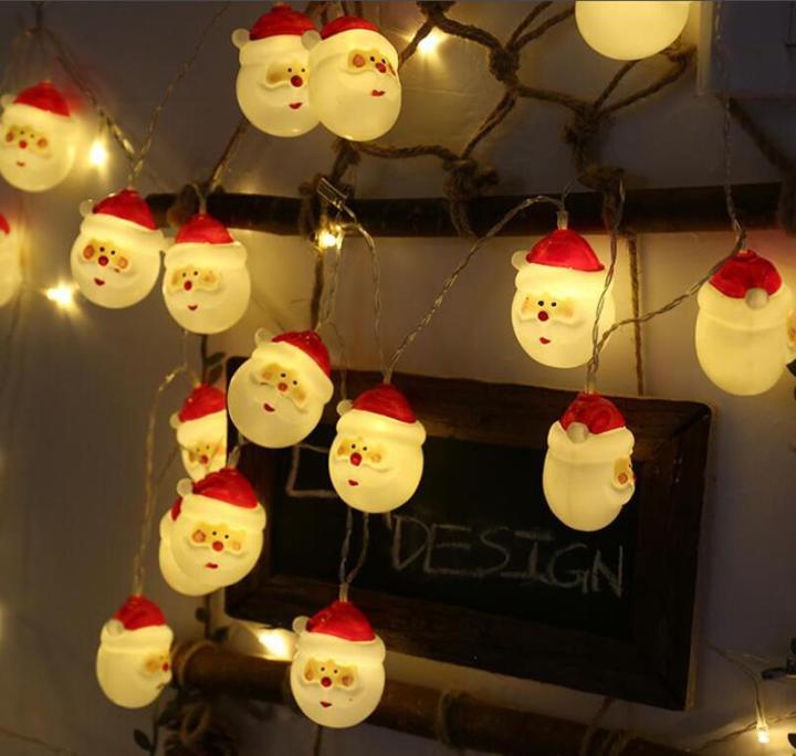 ตกแต่งต้นคริสต์มาส-led-plug-in-ซานตาคลอสรูปร่างโคมไฟตกแต่งคริสต์มาสแสงสตริง-1-5m-10ไฟ-สี