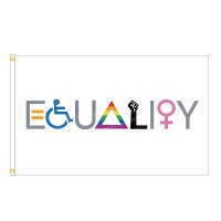 }qi อุปทานโดยตรงจากโรงงานเฉพาะจุด Equality-Love พื้นขาว ขายส่งธง 4 ธง 90*150cm