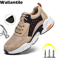 Waliantile ฤดูร้อน Breathable รองเท้าทำงานรองเท้าผ้าใบผู้ชาย S3 Anti-Smashing Steel Toe ความปลอดภัยรองเท้าทำลายไม่ได้ก่อสร้างรองเท้า ~