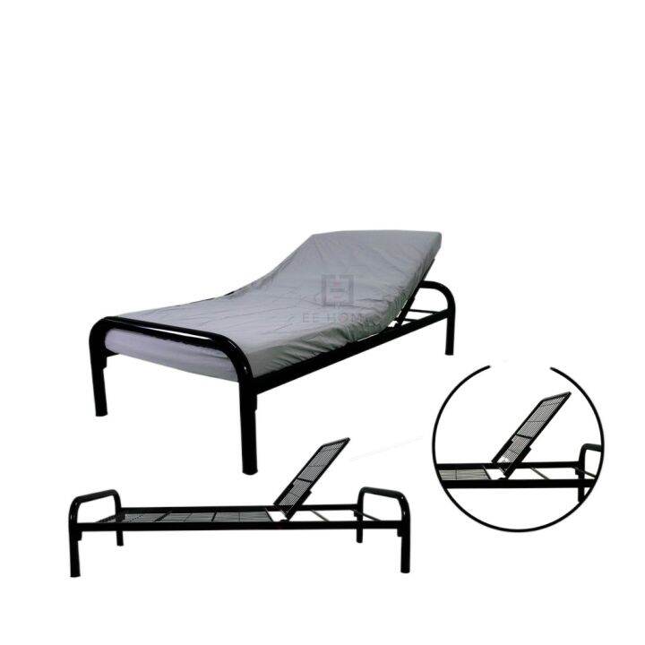 HOME Foldable Bed Frame Adjustable Katil Besi Bujang Lazada