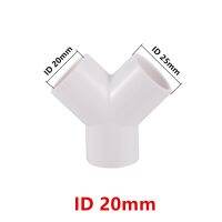 ；【‘； 2Pcs PVC Tradesen 20/25/32Mm Plastic Y-Shaped Three-Way Fork Water Pipe Y Tee Connector Aquarium Connector UPVC Pipe Adapter