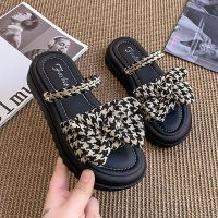 COD Slippers women wear summer dress with thick soles raised net red style fairy style white sponge soles fashionable two wear sandals