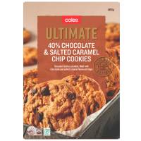 Coles Chocolate and Salted Caramel Cookies 400g.