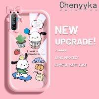 Chenyyka เคสสำหรับ Realme C3เคสลายการ์ตูนน่ารัก Pochacco แฟชั่นกันกระแทกเคสโทรศัพท์โปร่งใสสร้างสรรค์เคสป้องกันเลนส์กล้องปิศาจน้อยกรอบซิลิโคนใส