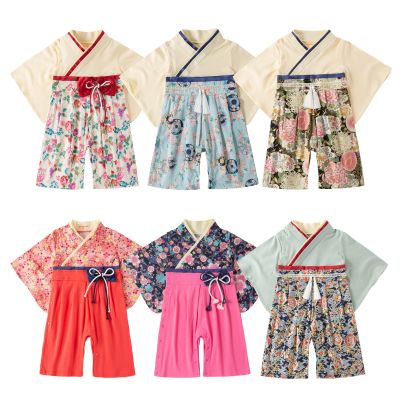 ชุดกิโมโนญี่ปุ่นสำหรับเด็กผู้หญิงเด็กผู้ชาย2ชิ้นชุดผ้าฝ้ายเด็กทารก5แบบสำหรับเด็กวัยหัดเดิน
