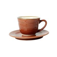 Genuine Original High-end Slightly flawed ins style ceramic bright color macaron thread series scented tea cup saucer latte coffee cup and saucer set