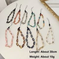 Trendy Acrylic Phone Chain Elegant Anti-lost Mobile Phone Cord Colorful Phone Wrist Strap Cellphone Accessories Jewelry Gift