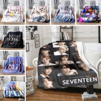 Seventeen Kpop Flannel Blanket CARAT Fans Gifts Blanket Super Cozy Korean Group Throw Blanket Plush Blanket All Season Quilt