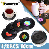 Retro Record Coaster Cup Mat แผ่นพลาสติกปูโต๊ะกาแฟ Placemat ทนความร้อนไม่ลื่นแผ่นเครื่องดื่มร้อน Kitchen Home Decor-ju544982