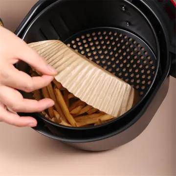 50pcs Air Fryer Parchment Paper Liners Non-Stick Disposable Paper Tray  Barbecue Plate Food Oven Kitchen