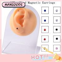 MAXG 12pcs/Card เครื่องประดับ ไม่เจาะ เจาะปลอม ลิป Labret Stud ต่างหูแม่เหล็ก Ear Tragus Cartilage Stud แหวนจมูก