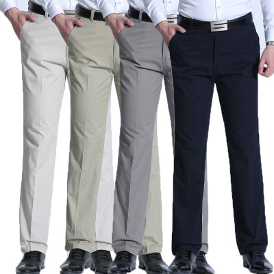 กางเกงลำลองผู้ชายกางเกงธุรกิจทรงหลวมตรงกางเกงลำลองผู้ชายกางเกงสูทผู้ชาย