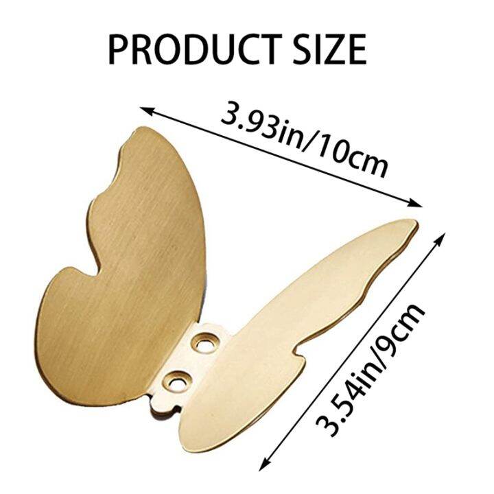 4pcs-bathroom-brushed-gold-brass-butterfly-coat-hooks-wall-mounted-decorative-hook-hat-robe-hangers-home-decor