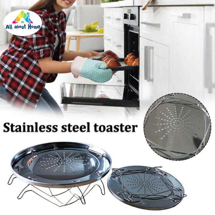 ABH Folding Camp Stove Toaster Holder Rack 4 Slice Folding Camp Toaster