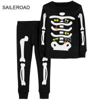 SAILEROAD Boys Autumn Pyjamas Kids Skeleton Pajama Set Child Sleepwear Toddler Girls Pajamas Halloween PJS Winter Pijamas