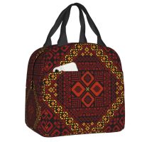 Traditional Palestinian Tatreez Insulated Lunch Bag for Camping Travel Palestine Embroidery Leakproof Cooler Thermal Bento Box