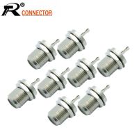 10Pcs/Lot F Female Bulkhead Jack Solde Wire Connector RF Coaxial Coax Connector F Jack Socket Panel Mount Wholesales