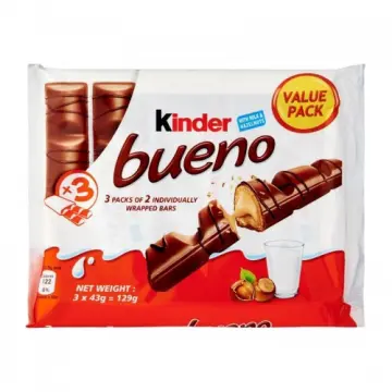 Kinder Bueno Chocolate Wafer Milk Bar 3x43g