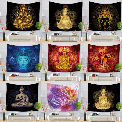【cw】Indian Buddha Statue Tapestry Wall Hanging Wall Cloth Tapestries Psychedelic Yoga Car Home Decoration