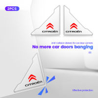 2Pcs โปร่งใสรถประตูมุมกันชน Crash Scratch Protector สติกเกอร์สำหรับ Citroen C3 C4 Grand Picasso C1 Berlingo C2