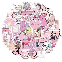 Funny Pink Style Girl Cartoon Aesthetic Stickers Car Motorcycle Travel Luggage Guitar Waterproof Graffiti Sticker